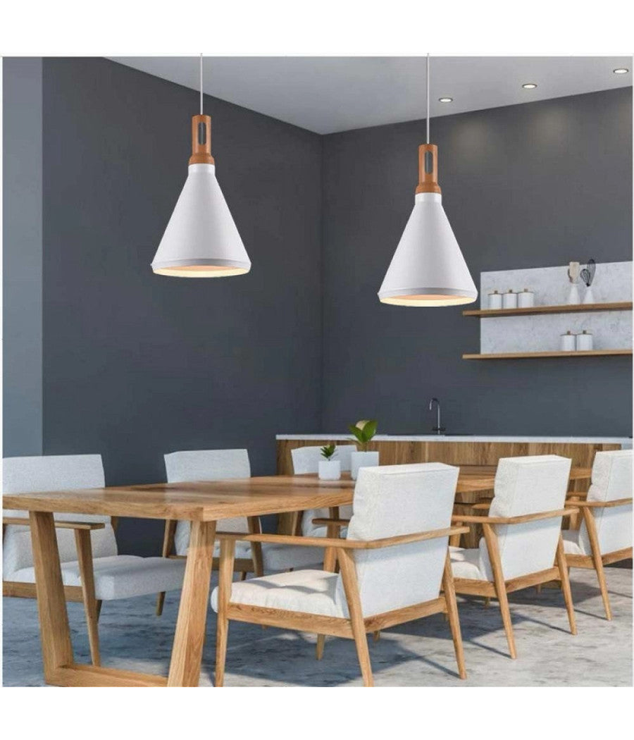 Lampadario A Sospensione Stile Industriale In Metallo Pendente A Cono E27 A94         