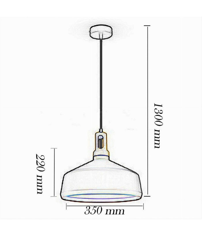 Lampadario A Sospensione Stile Industriale In Metallo Pendente A Coppa E27 A93  Nero       