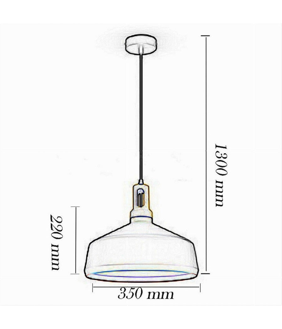 Lampadario A Sospensione Stile Industriale In Metallo Pendente A Coppa E27 A93  Nero       