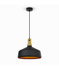 Lampadario A Sospensione Stile Industriale In Metallo Pendente A Coppa E27 A93  Nero       