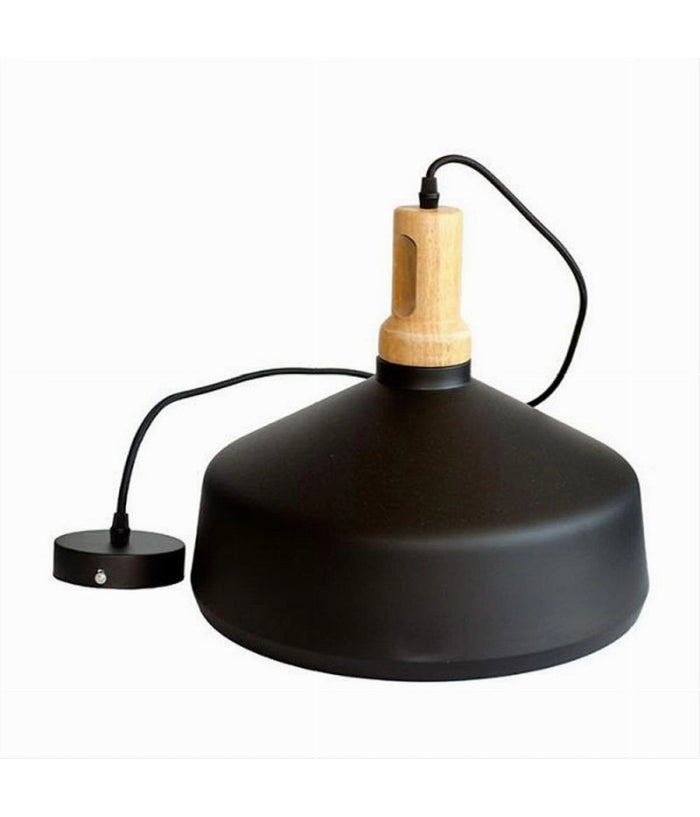 Lampadario A Sospensione Stile Industriale In Metallo Pendente A Coppa E27 A93  Nero       