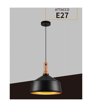 Lampadario A Sospensione Stile Industriale In Metallo Pendente A Coppa E27 A93  Nero       