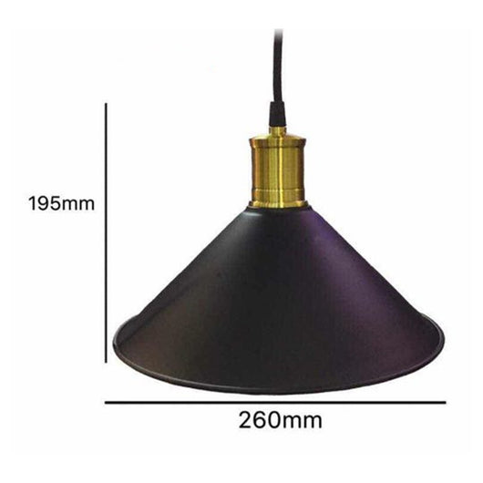 Trade Shop - Lampadario A Sospensione Stile Industriale Paralume Nero Rame Lampada Attacco E27 -