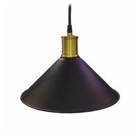 Trade Shop - Lampadario A Sospensione Stile Industriale Paralume Nero Rame Lampada Attacco E27 -
