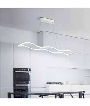 Lampadario Bianco Ondulato A Led 48 W Sospensione Luce 6500k 3000k 4000k B67-b         