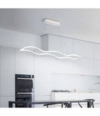 Lampadario Bianco Ondulato A Led 48 W Sospensione Luce 6500k 3000k 4000k B67-b         