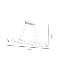 Lampadario Bianco Ondulato A Led 48 W Sospensione Luce 6500k 3000k 4000k B67-b         