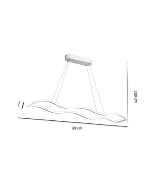 Lampadario Bianco Ondulato A Led 48 W Sospensione Luce 6500k 3000k 4000k B67-b         