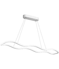 Lampadario Bianco Ondulato A Led 48 W Sospensione Luce 6500k 3000k 4000k B67-b         