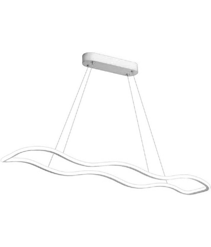 Lampadario Bianco Ondulato A Led 48 W Sospensione Luce 6500k 3000k 4000k B67-b         