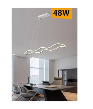 Lampadario Bianco Ondulato A Led 48 W Sospensione Luce 6500k 3000k 4000k B67-b         