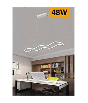 Lampadario Bianco Ondulato A Led 48 W Sospensione Luce 6500k 3000k 4000k B67-b         
