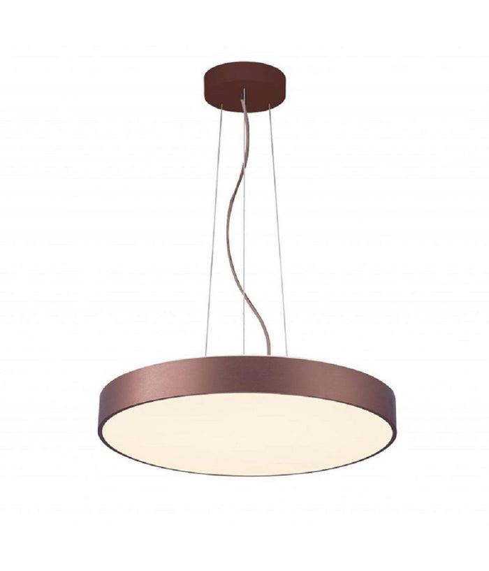 Lampadario Cerchio 40 Cm Led 43 W Lampada Up Down Sospensione 2 Temperature Luce  Marrone       