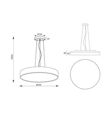 Lampadario Cerchio 40 Cm Led 43 W Lampada Up Down Sospensione 2 Temperature Luce         