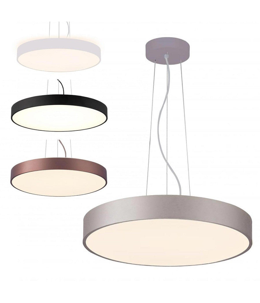 Lampadario Cerchio 80 Cm Led 95 W Lampada Up Down Sospensione 2 Temperature Luce         