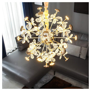 Trade Shop - Lampadario Circolare Creativo A Petalo Cristallo Illuminazione Lampada Camera 92075         