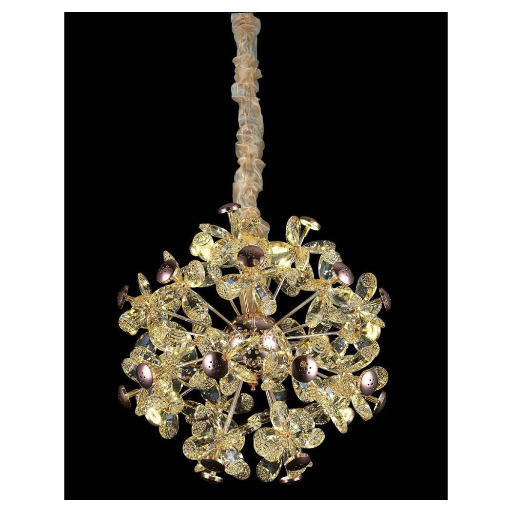 Trade Shop - Lampadario Circolare Creativo A Petalo Cristallo Illuminazione Lampada Camera 92075         