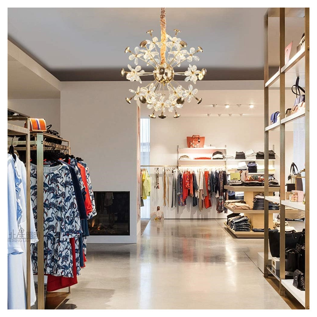 Trade Shop - Lampadario Circolare Creativo A Petalo Cristallo Illuminazione Lampada Camera 92075         