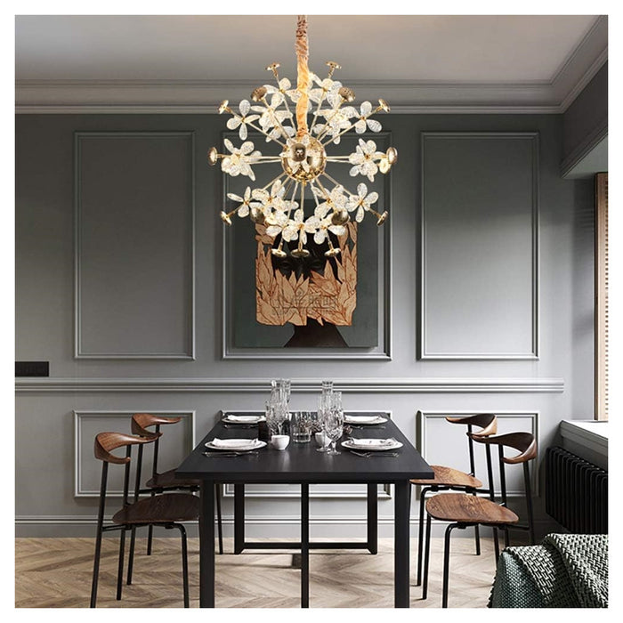 Trade Shop - Lampadario Circolare Creativo A Petalo Cristallo Illuminazione Lampada Camera 92075         