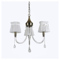 Trade Shop - Lampadario Classico Bronzo Bianco A 3 Bracci Lampada Da Soffitto A Sospensione 92402         