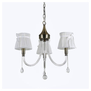 Trade Shop - Lampadario Classico Bronzo Bianco A 3 Bracci Lampada Da Soffitto A Sospensione 92402         