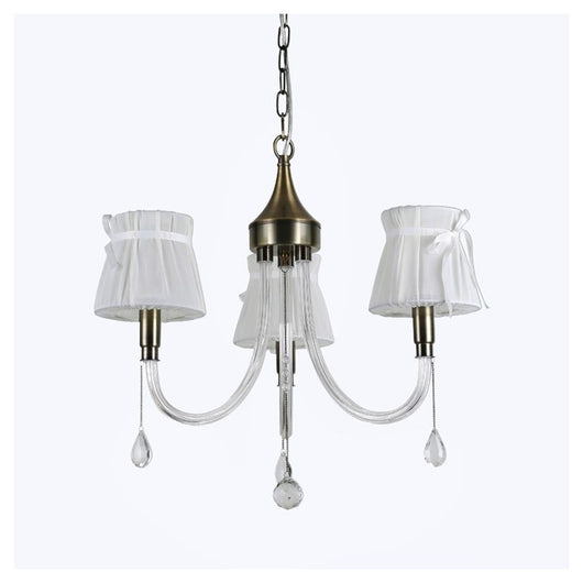 Trade Shop - Lampadario Classico Bronzo Bianco A 3 Bracci Lampada Da Soffitto A Sospensione 92402         