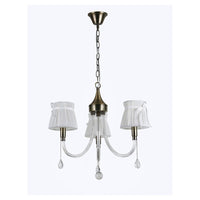 Trade Shop - Lampadario Classico Bronzo Bianco A 3 Bracci Lampada Da Soffitto A Sospensione 92402         