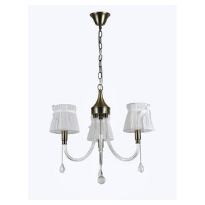 Trade Shop - Lampadario Classico Bronzo Bianco A 3 Bracci Lampada Da Soffitto A Sospensione 92402         