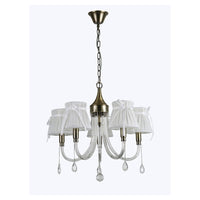 Trade Shop - Lampadario Classico Bronzo Bianco A 5 Bracci Lampada Da Soffitto A Sospensione 92396         