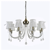 Trade Shop - Lampadario Classico Bronzo Bianco A 8 Bracci Lampada Da Soffitto A Sospensione 92389         