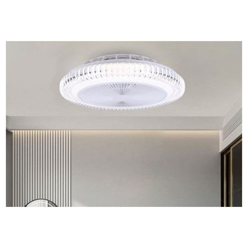 Trade Shop - Lampadario Con Ventilatore Da Soffitto Plafoniera Led Telecomando Luce 3000-6500k 42217         