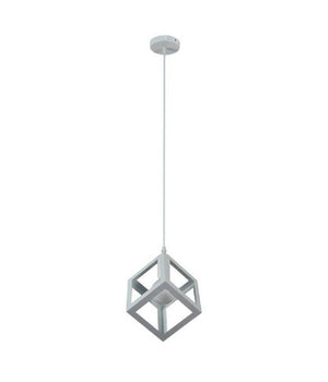 Lampadario Da Soffitto A Sospensione A Forma Di Cubo 3d Portalampada E27 A24  Bianco       