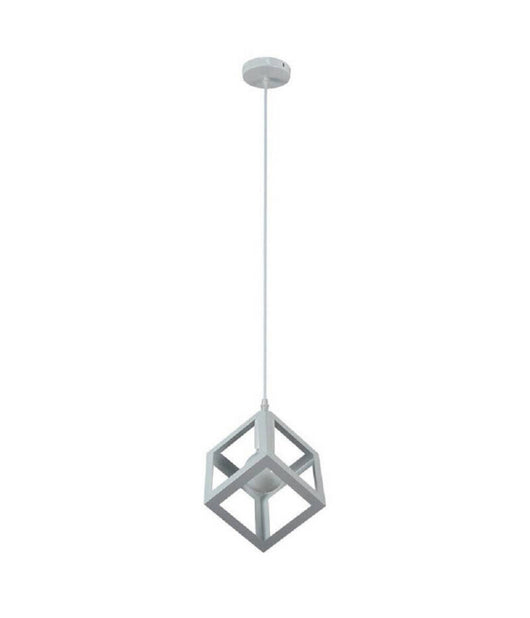 Lampadario Da Soffitto A Sospensione A Forma Di Cubo 3d Portalampada E27 A24  Bianco       