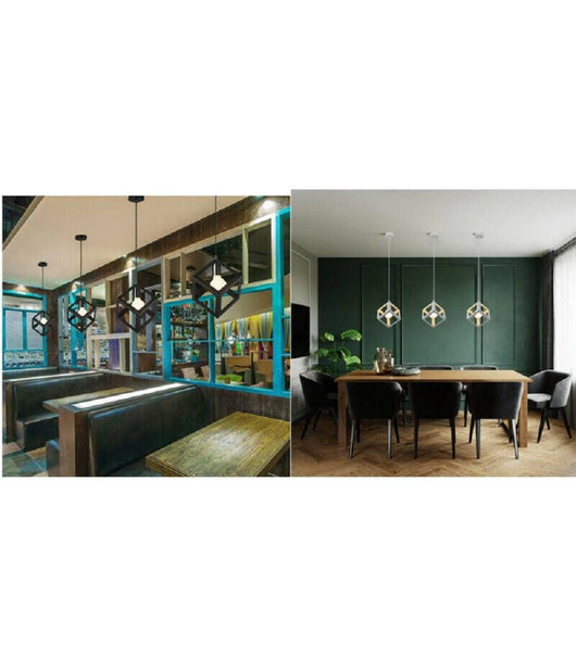 Lampadario Da Soffitto A Sospensione A Forma Di Cubo 3d Portalampada E27 A24         