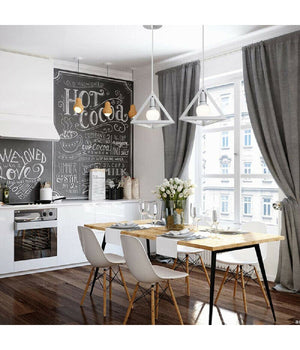 Lampadario Da Soffitto A Sospensione Forma Di Triangolo 3d Portalampada E27 A35  Bianco       