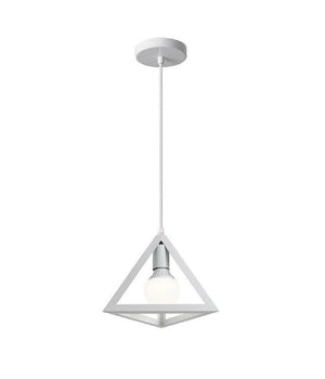 Lampadario Da Soffitto A Sospensione Forma Di Triangolo 3d Portalampada E27 A35  Bianco       