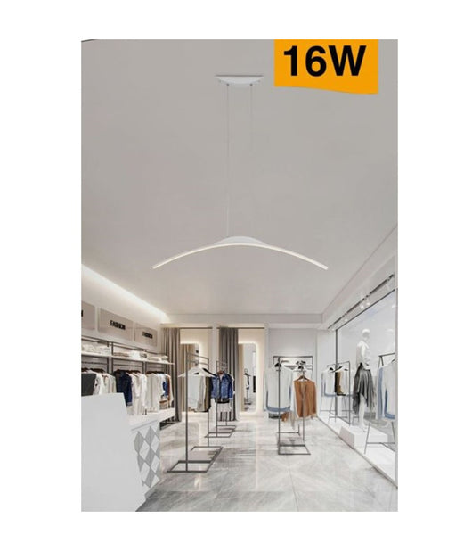 Lampadario Da Soffitto A Sospensione Led 16w Curvato Luce 3000k 6500k 4000k B68-b  -bianco Caldo      -
