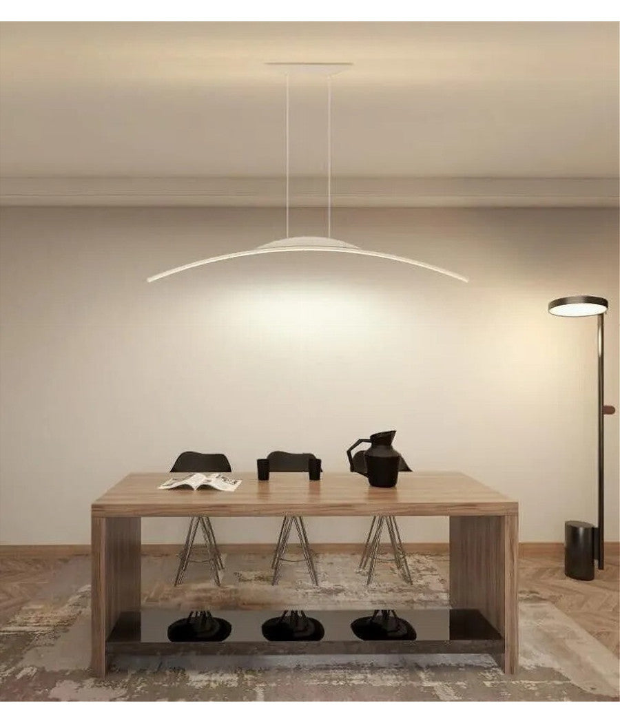 Lampadario Da Soffitto A Sospensione Led 16w Curvato Luce 3000k 6500k 4000k B68-b         