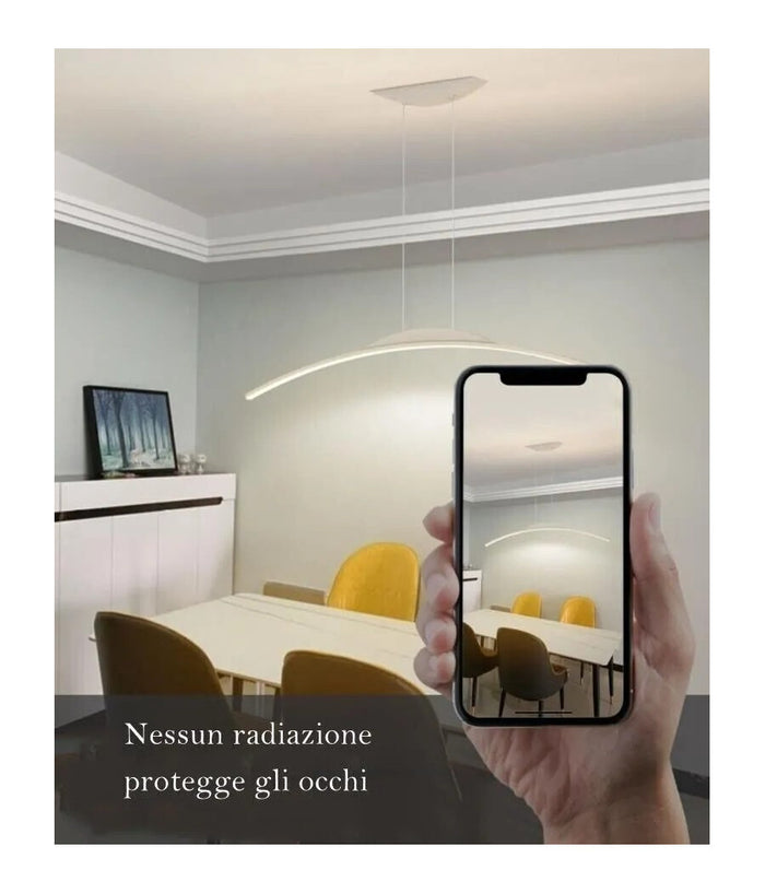 Lampadario Da Soffitto A Sospensione Led 16w Curvato Luce 3000k 6500k 4000k B68-b         