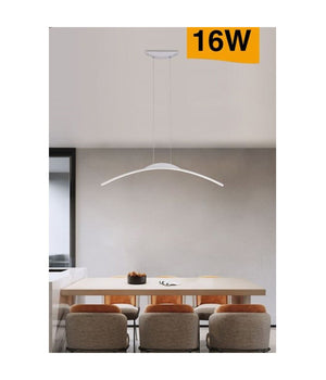 Lampadario Da Soffitto A Sospensione Led 16w Curvato Luce 3000k 6500k 4000k B68-b  -bianco Naturale      -