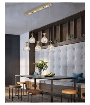 Lampadario Da Soffitto A Sospensione Plafoniera Sfere Cristalli Attacco G9 B26         