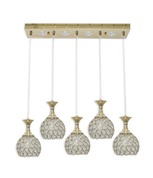 Lampadario Da Soffitto A Sospensione Plafoniera Sfere Cristalli Attacco G9 B26  Oro       