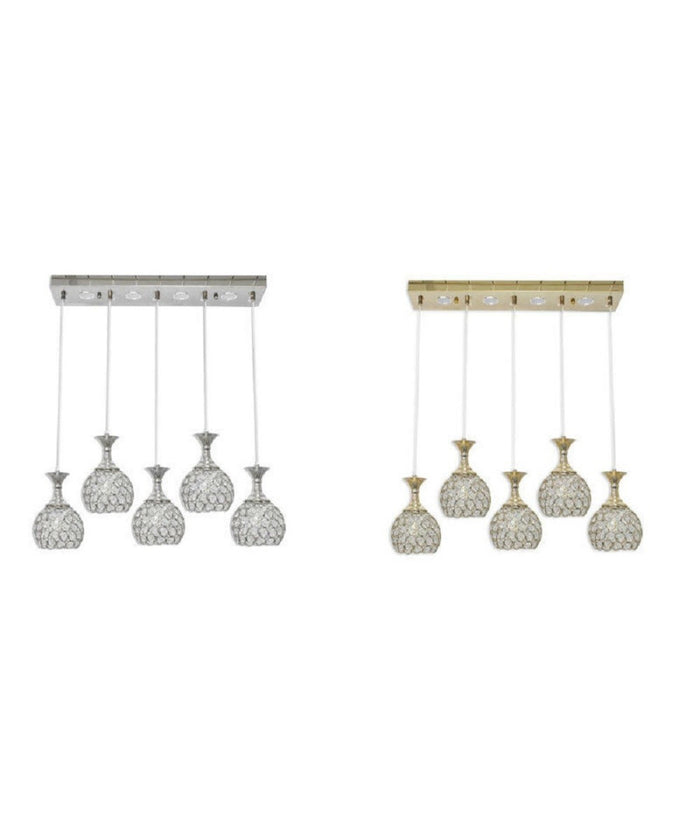 Lampadario Da Soffitto A Sospensione Plafoniera Sfere Cristalli Attacco G9 B26         