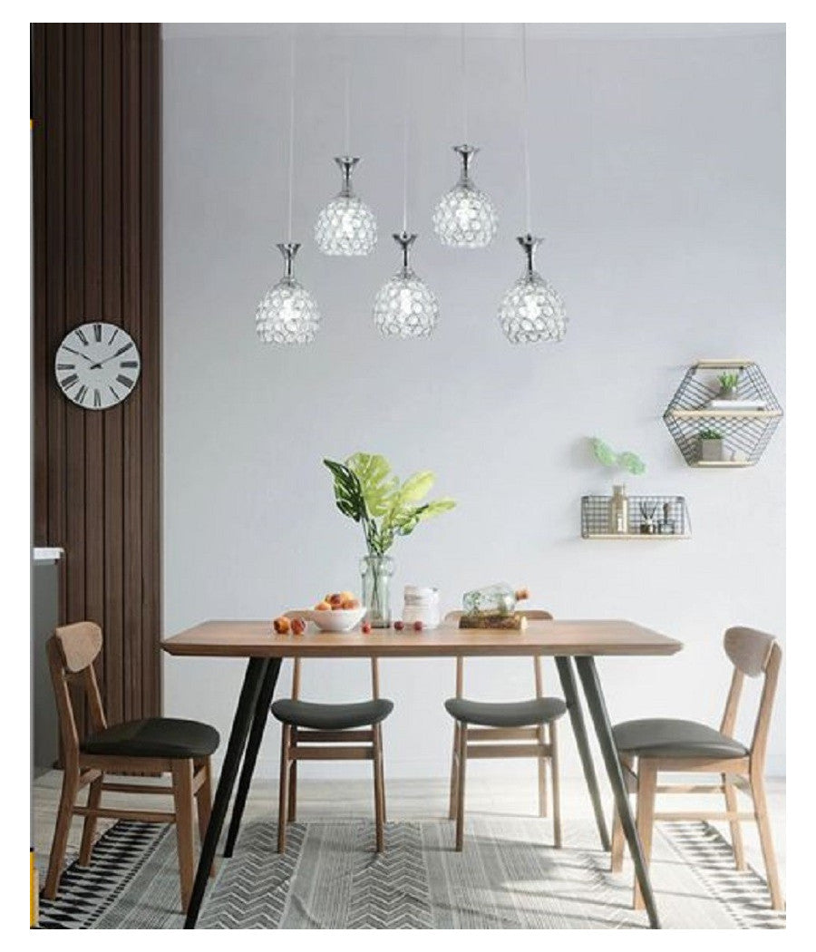 Lampadario Da Soffitto A Sospensione Plafoniera Sfere Cristalli Attacco G9 B26         