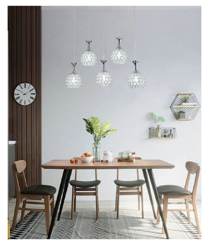 Lampadario Da Soffitto A Sospensione Plafoniera Sfere Cristalli Attacco G9 B26         