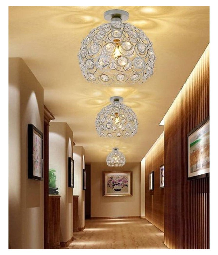 Lampadario Da Soffitto A Sospensione Plafoniera Sfere Cristallo Lampada E27 C23         