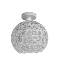 Lampadario Da Soffitto A Sospensione Plafoniera Sfere Cristallo Lampada E27 C23  Bianco       