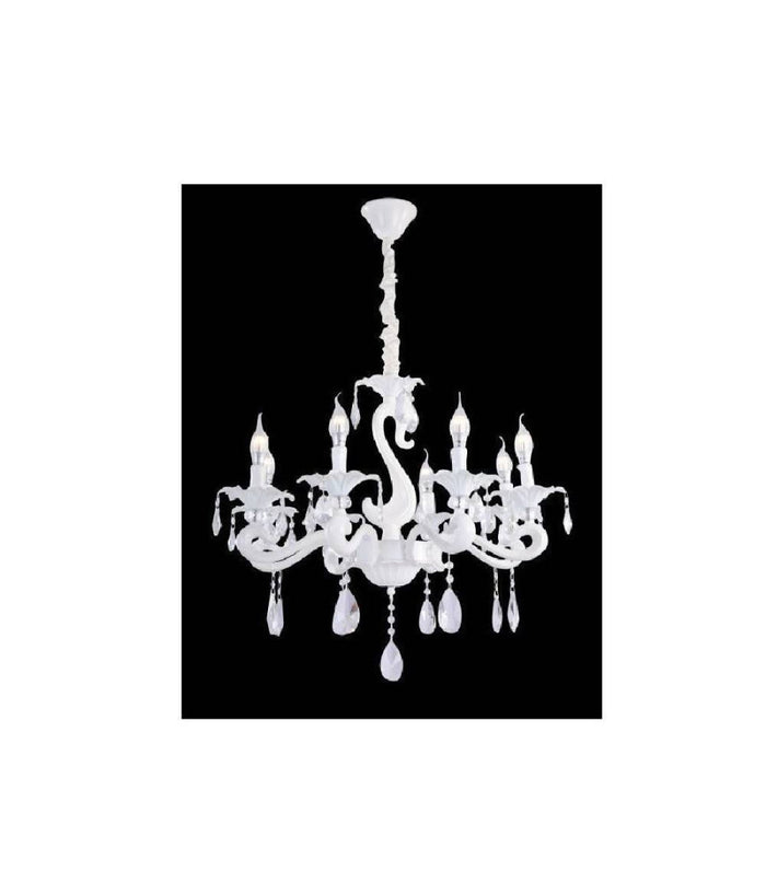 Lampadario Da Soffitto Classico 8 Bracci Attacco E14 Vetro Cristallo A15-8         