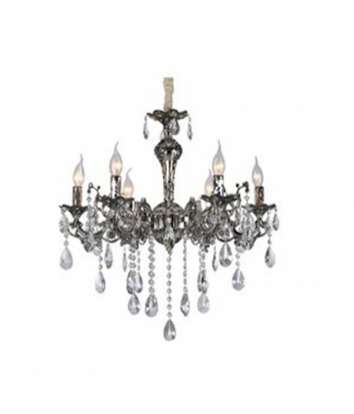 Lampadario Da Soffitto Design Classico 6 Bracci Con Pendenti Attacco E14 A03-6         