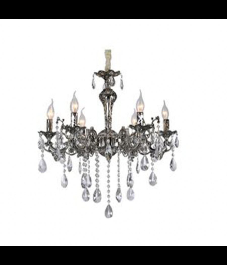 Lampadario Da Soffitto Design Classico 6 Bracci Con Pendenti Attacco E14 A03-6         